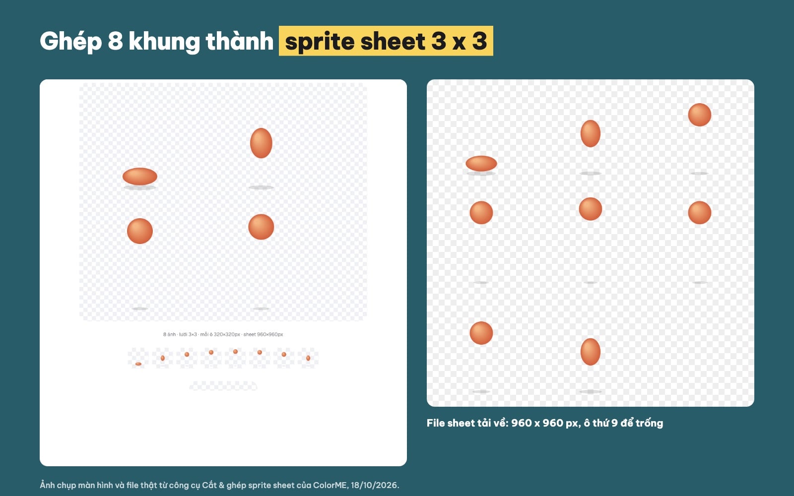 Ghép các khung hoạt hình thành sprite sheet