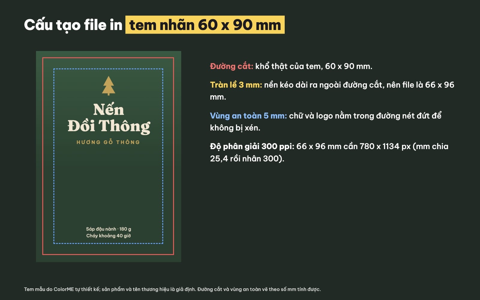Thiết kế tem nhãn sản phẩm: đường cắt, tràn lề và vùng an toàn