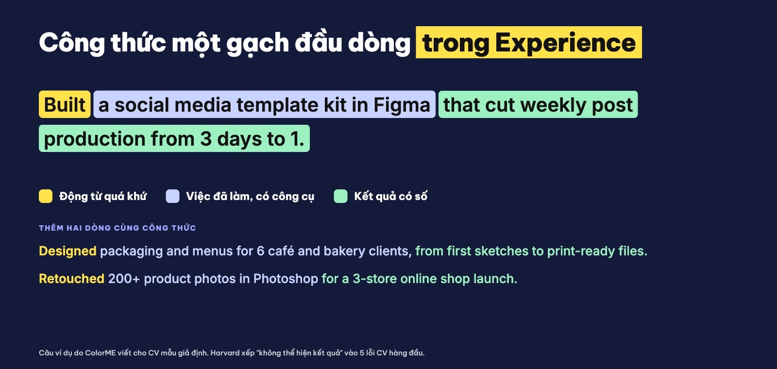 Công thức viết gạch đầu dòng Experience trong CV tiếng Anh