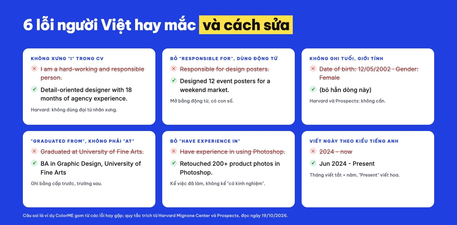 Lỗi hay mắc khi viết CV tiếng Anh và cách sửa