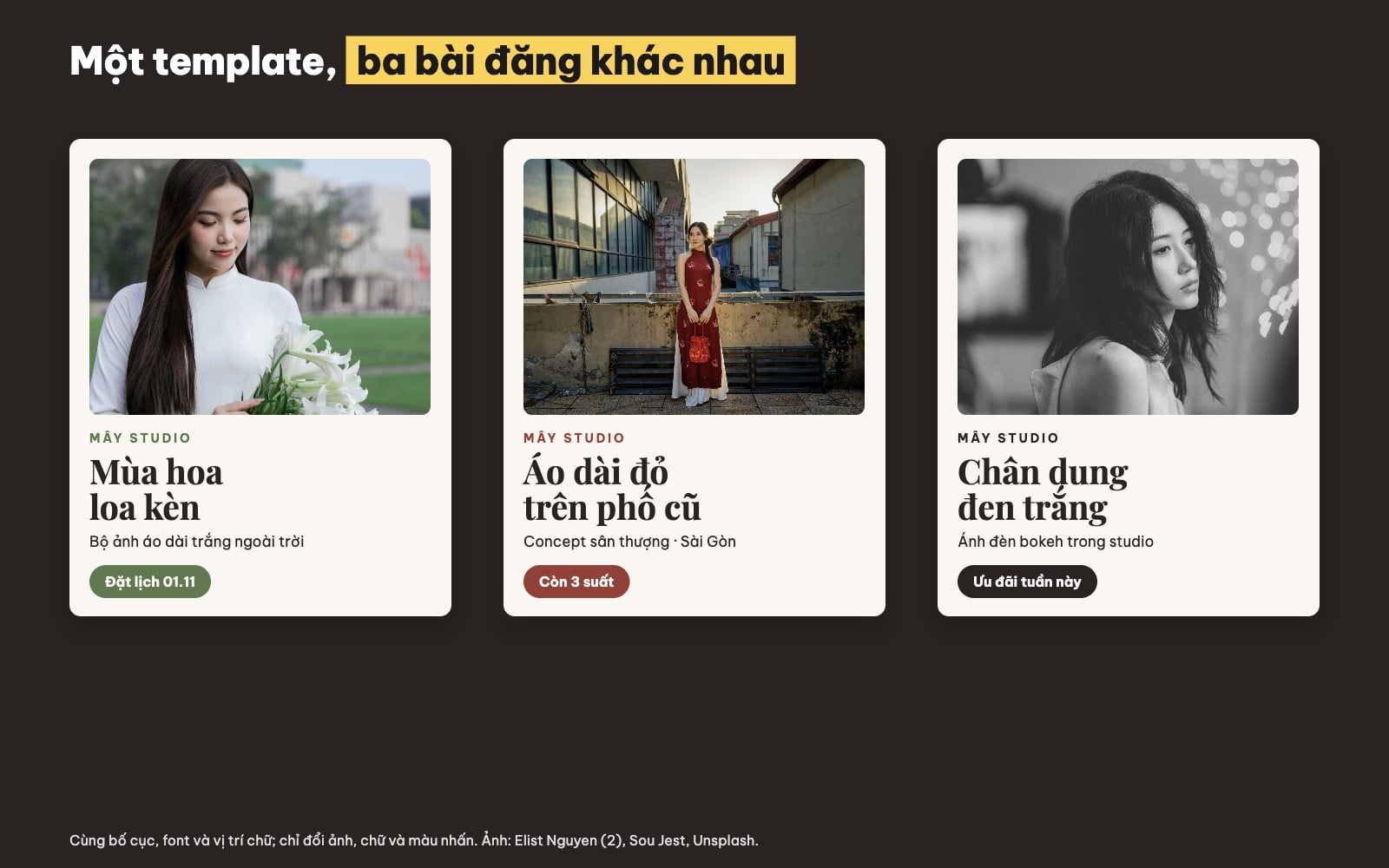 Dùng một template thiết kế cho nhiều bài đăng