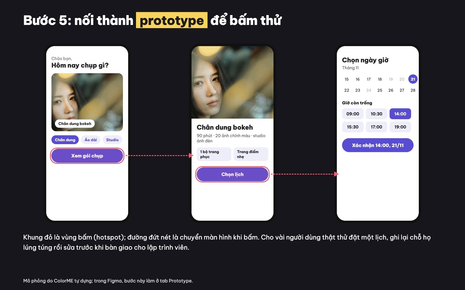 Prototype app với hotspot và kết nối màn hình