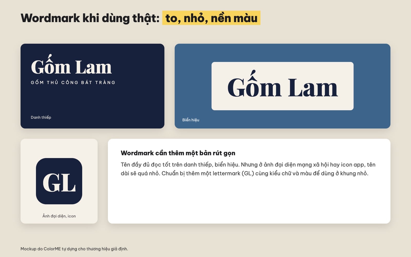 Ứng dụng logo chữ trên danh thiếp, biển hiệu, icon