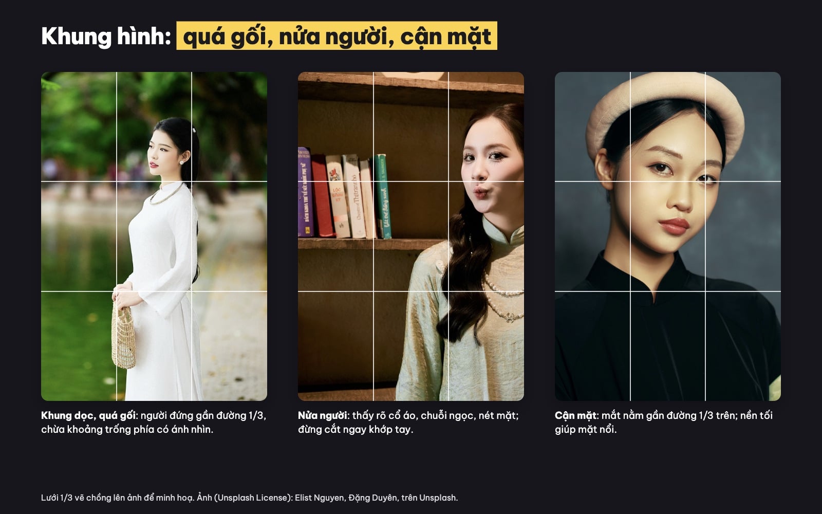 Bố cục khung hình chụp chân dung áo dài