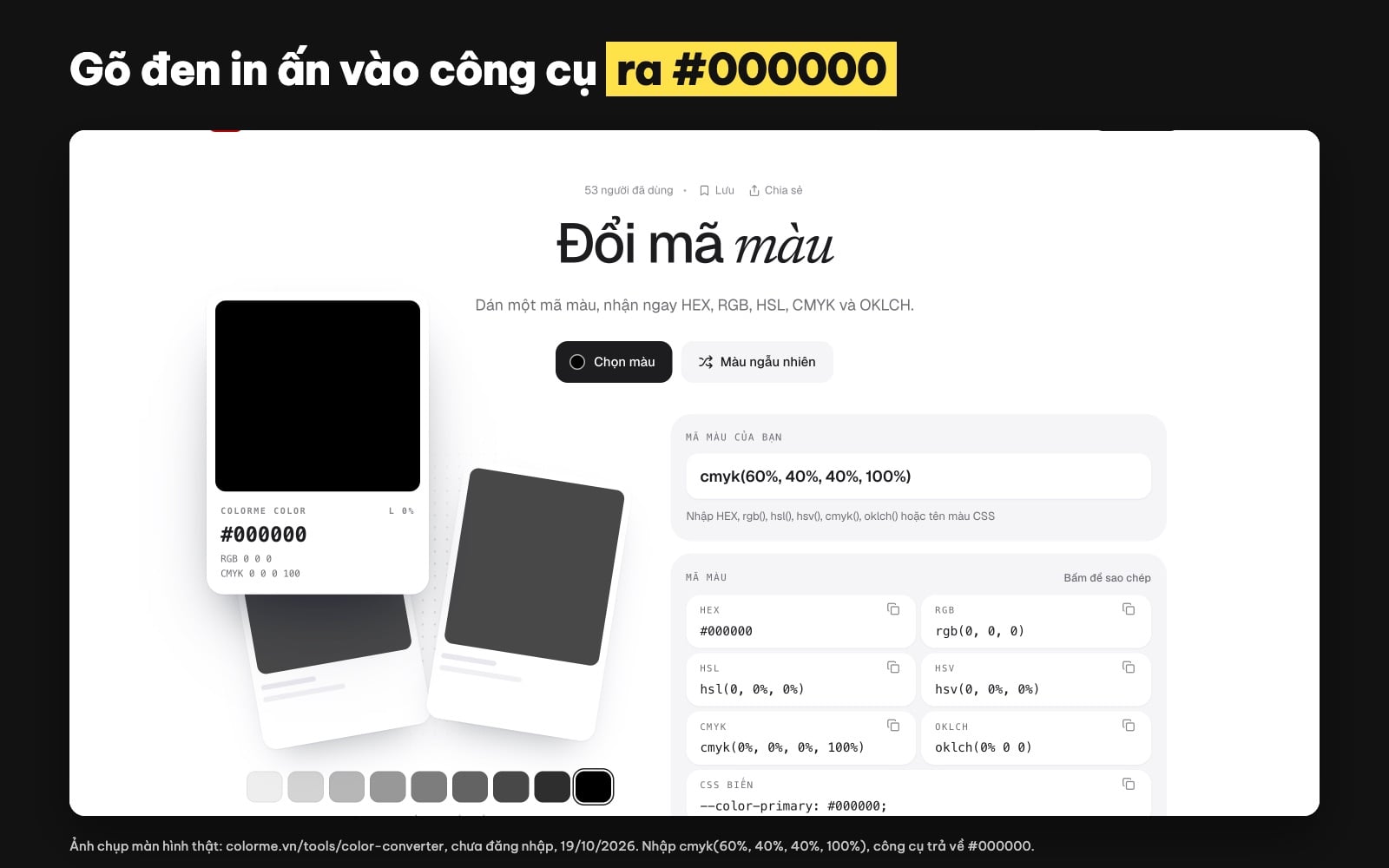 Rich black đổi sang mã màu màn hình ra #000000