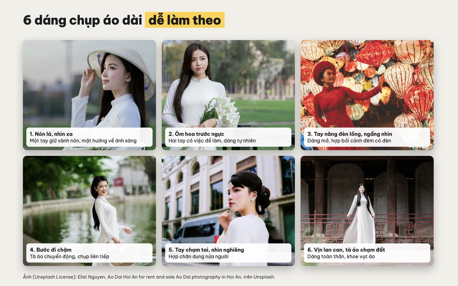 Cách tạo dáng chụp ảnh áo dài đẹp