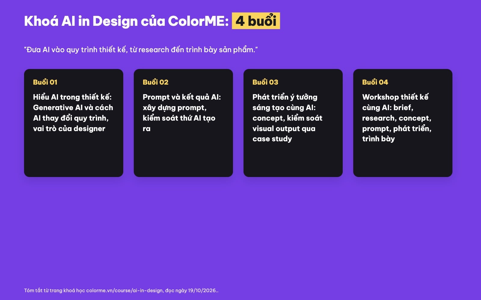 Khoá học AI in Design của ColorME