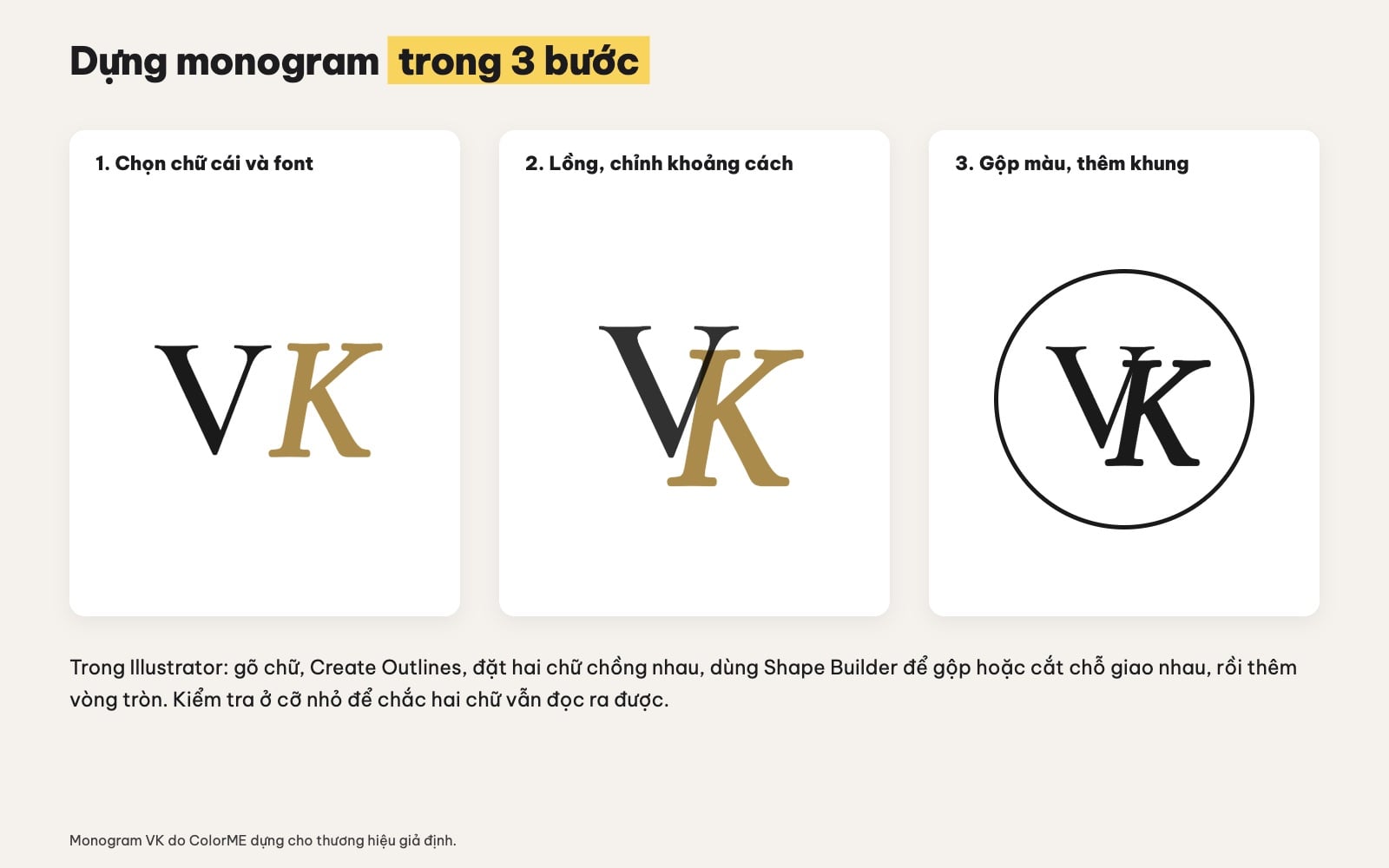 Cách dựng logo monogram thời trang