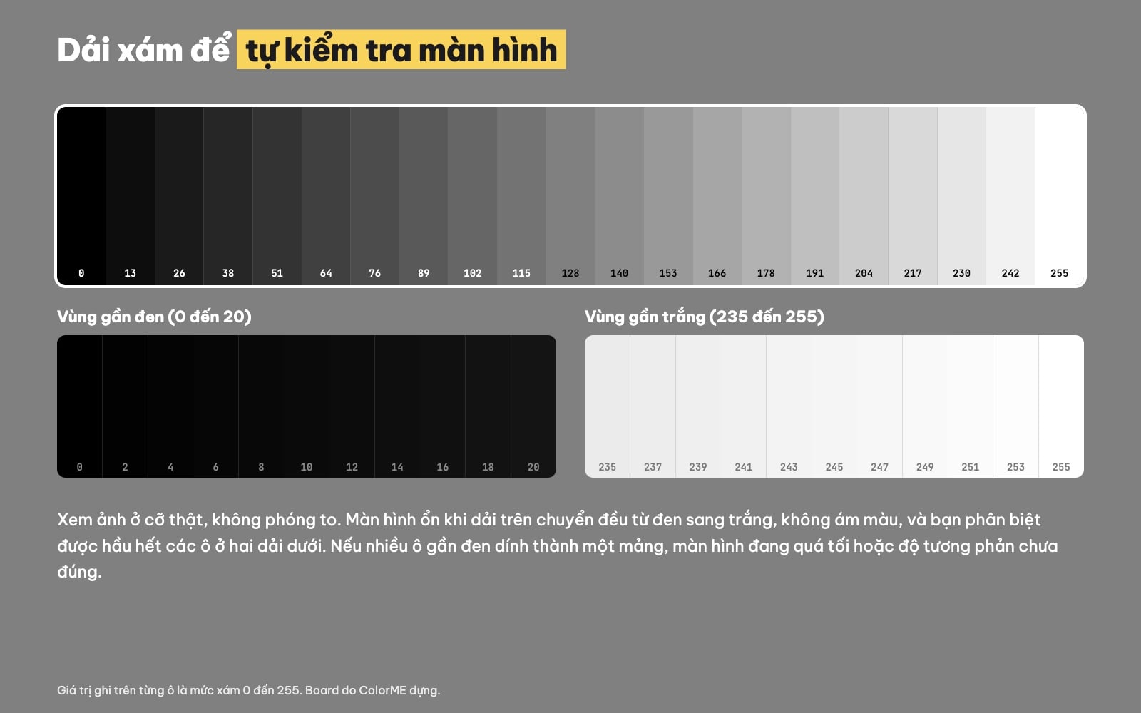 Dải xám kiểm tra màn hình