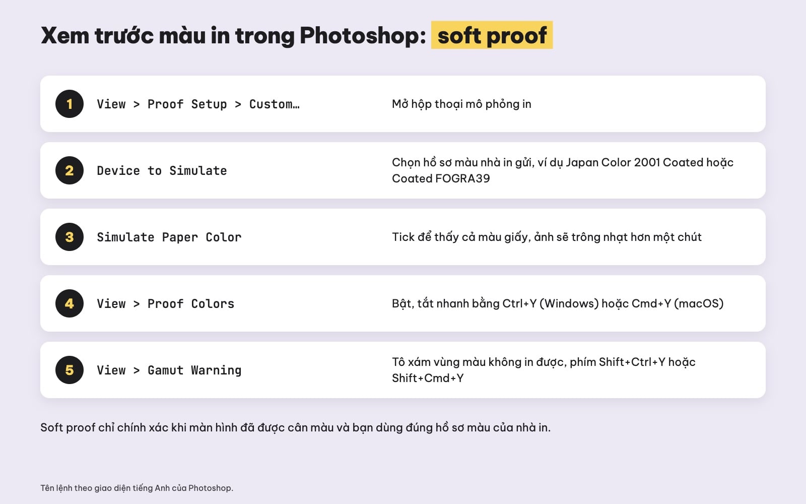 Soft proof trong Photoshop