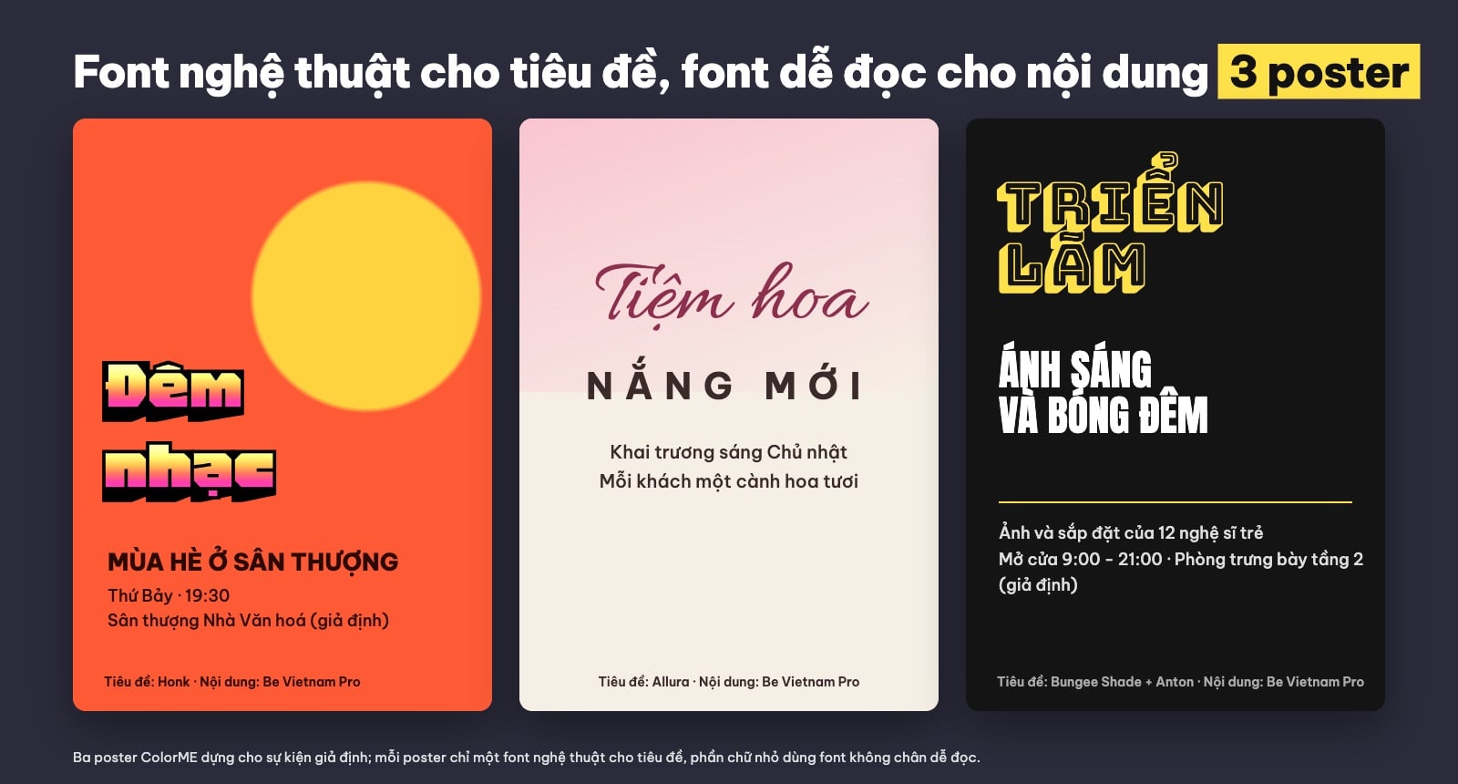 Poster dùng font chữ nghệ thuật có tiếng Việt