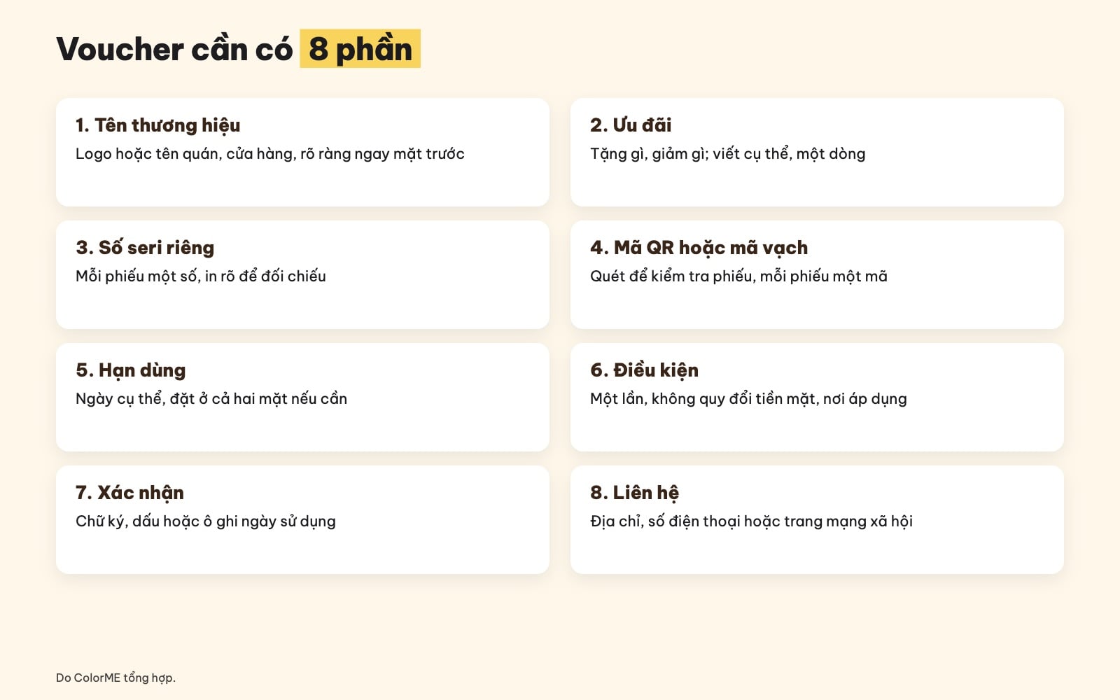 Nội dung cần có trên voucher