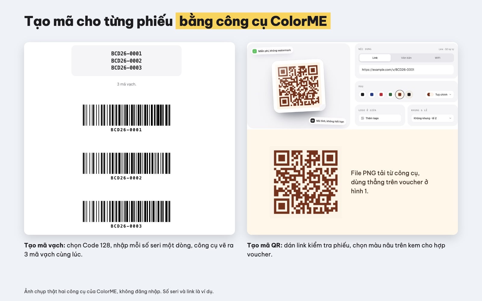 Tạo mã vạch và mã QR cho voucher
