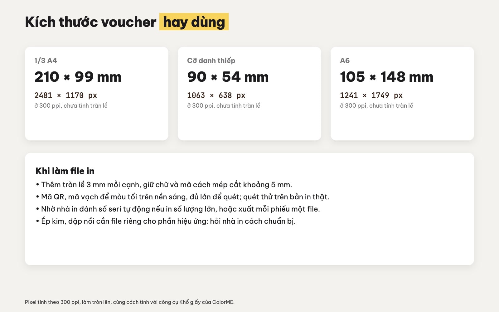 Kích thước voucher in ấn