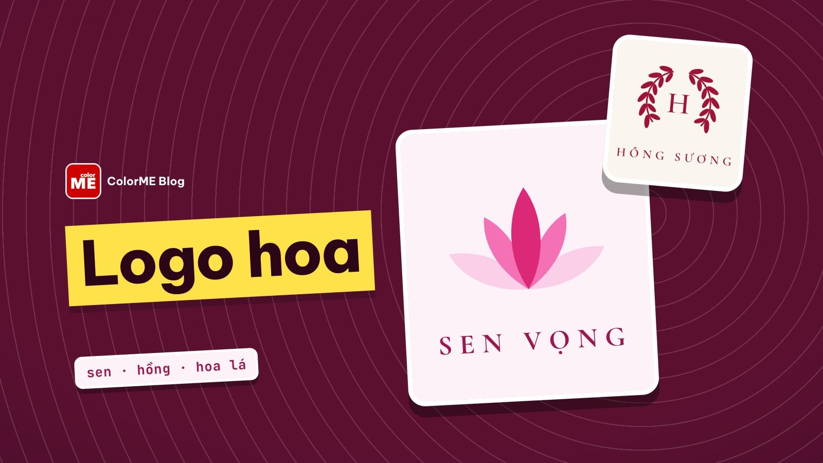 Logo hoa: 12 ý tưởng logo hoa sen, hoa hồng, hoa lá tối giản