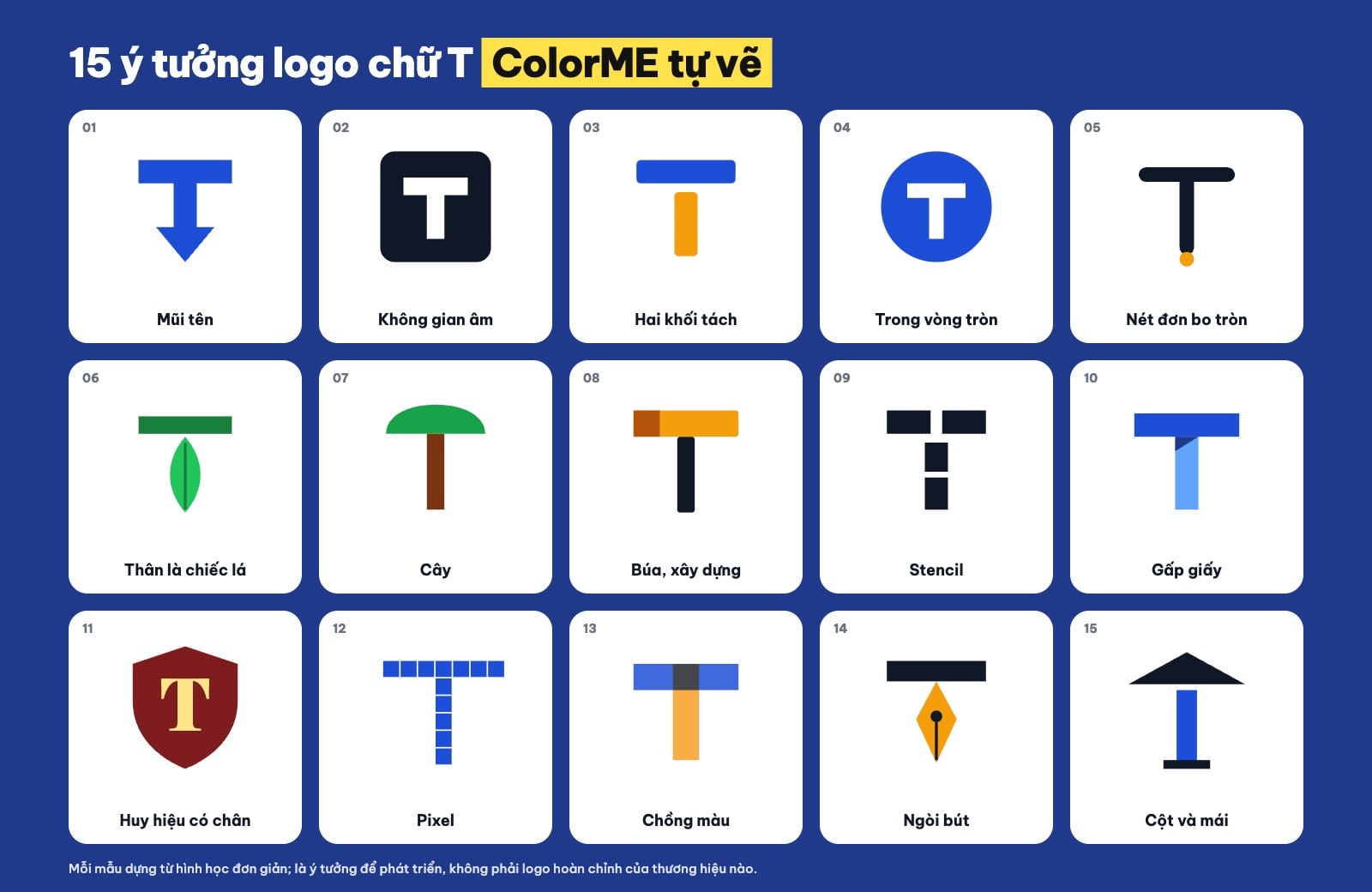 Logo chữ T: 15 ý tưởng tối giản, hiện đại