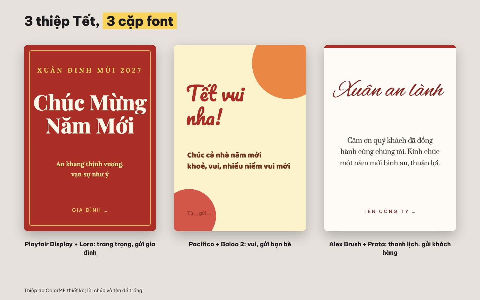 Mẫu thiệp Tết phối font