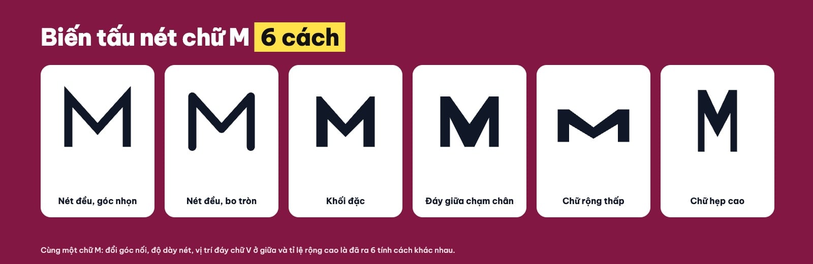 Biến tấu nét chữ M cho logo