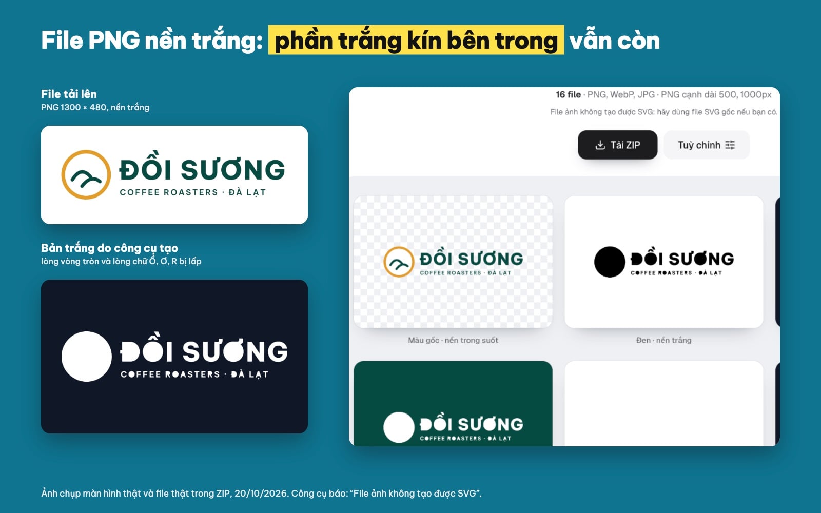 Tách nền logo PNG nền trắng khi xuất file logo