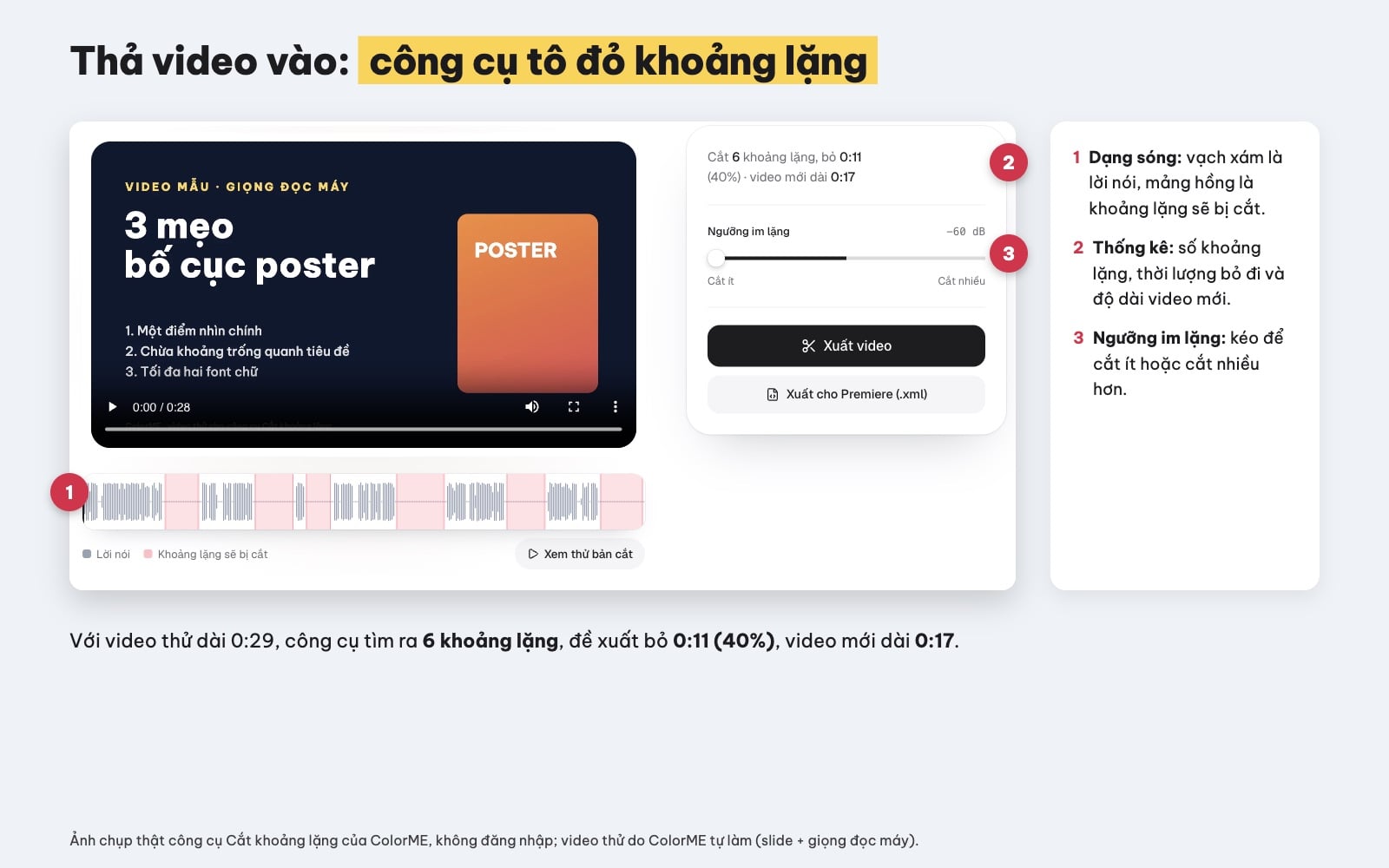 Cắt khoảng lặng video tự động trên ColorME