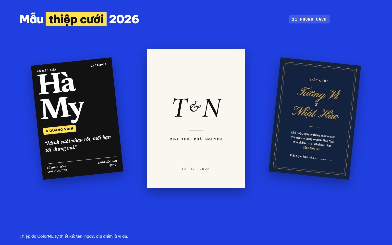 Mẫu thiệp cưới đẹp 2026