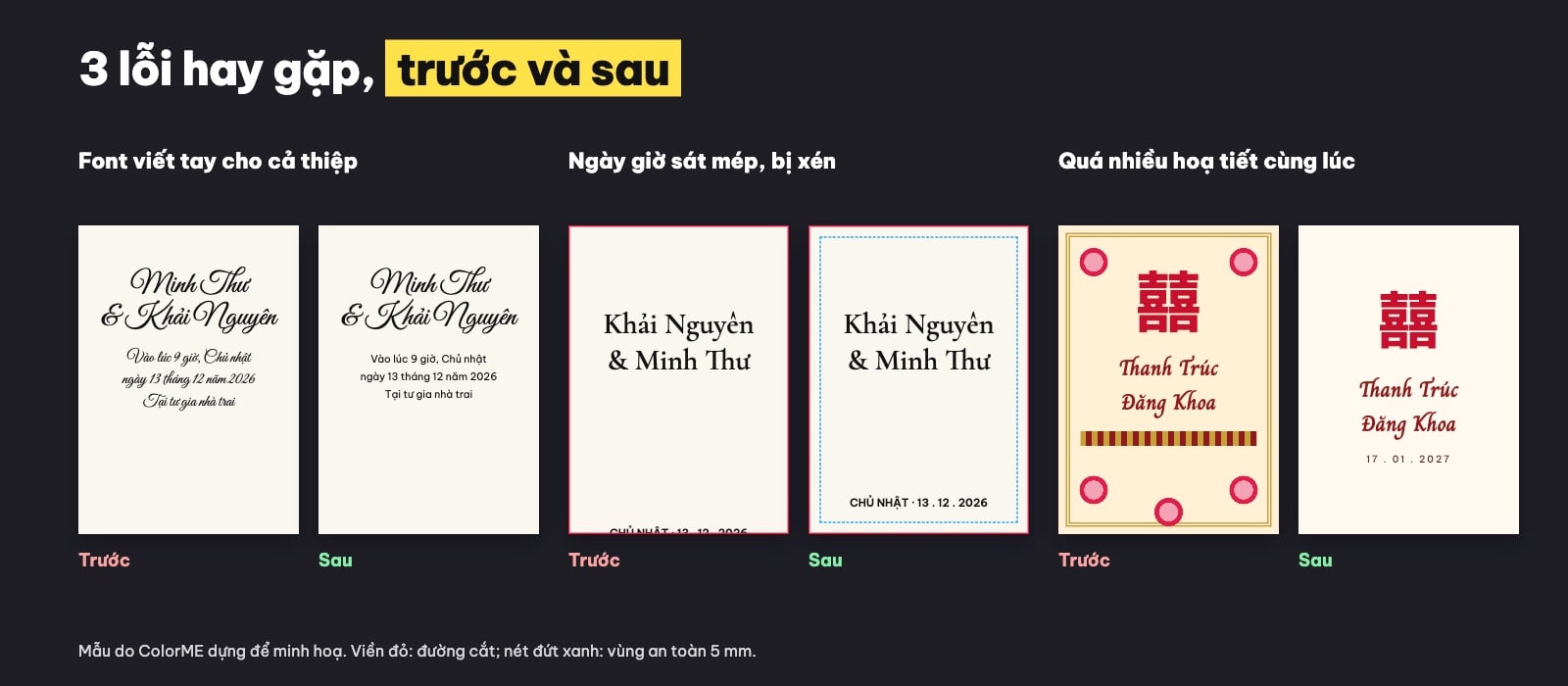 Lỗi thường gặp khi tự thiết kế thiệp cưới
