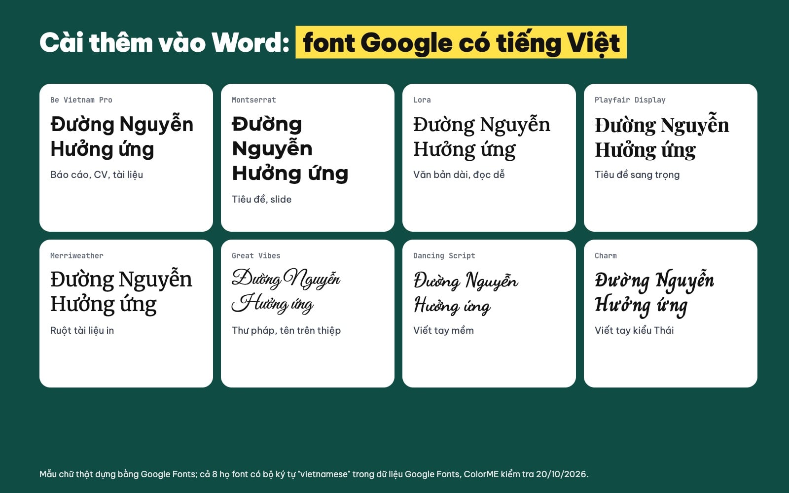 Font chữ tiếng Việt đẹp cài thêm vào Word