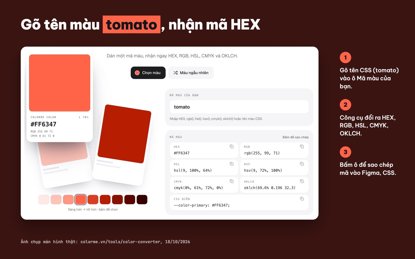 Đổi tên màu CSS sang mã HEX