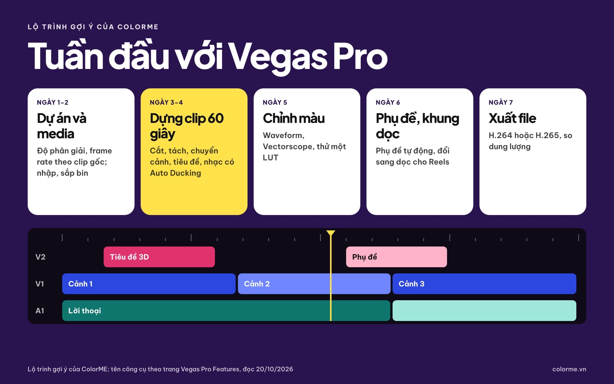 Lộ trình học Vegas Pro cho người mới trong tuần đầu