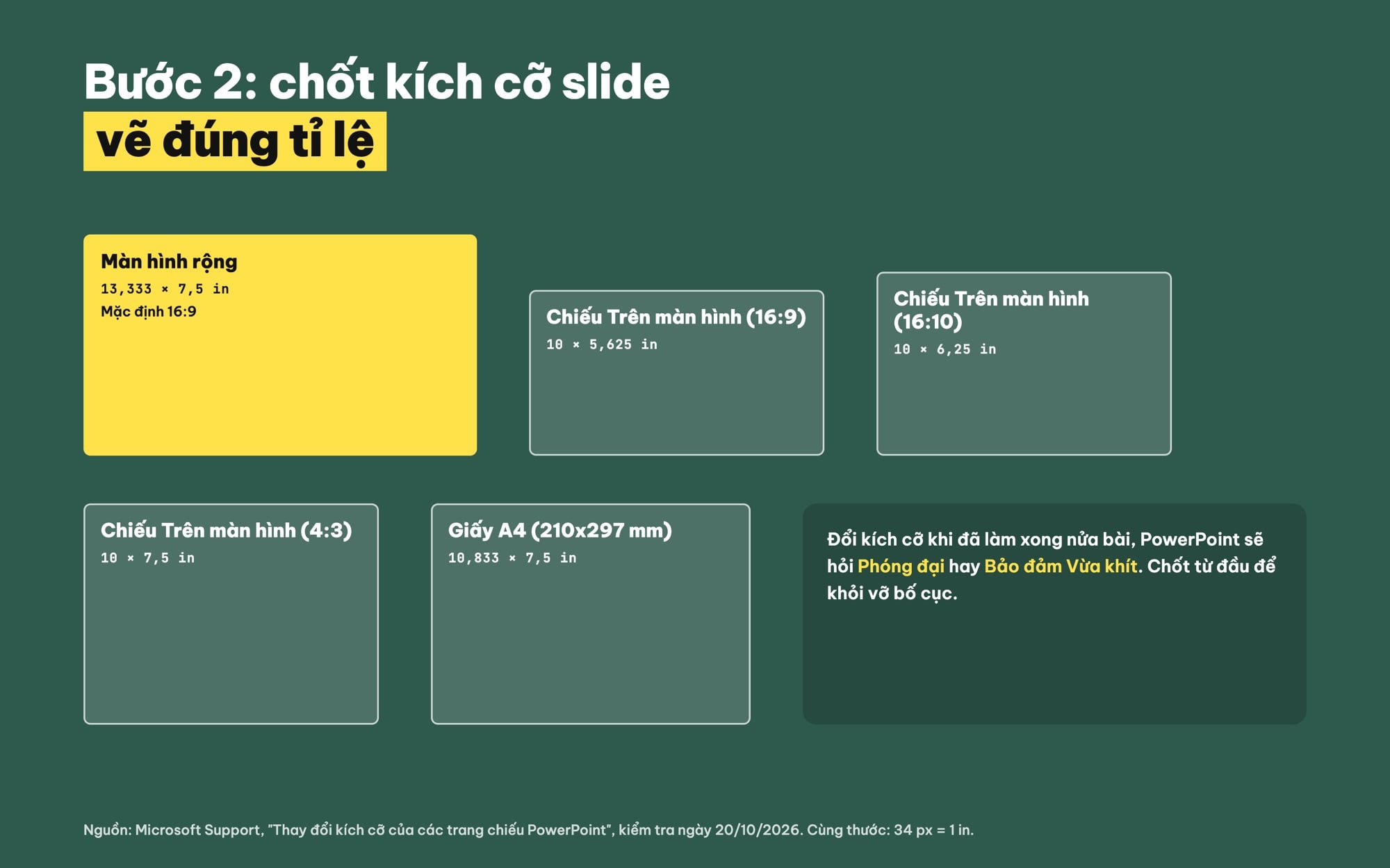 So sánh kích cỡ slide 16:9, 16:10, 4:3 và A4 trong PowerPoint