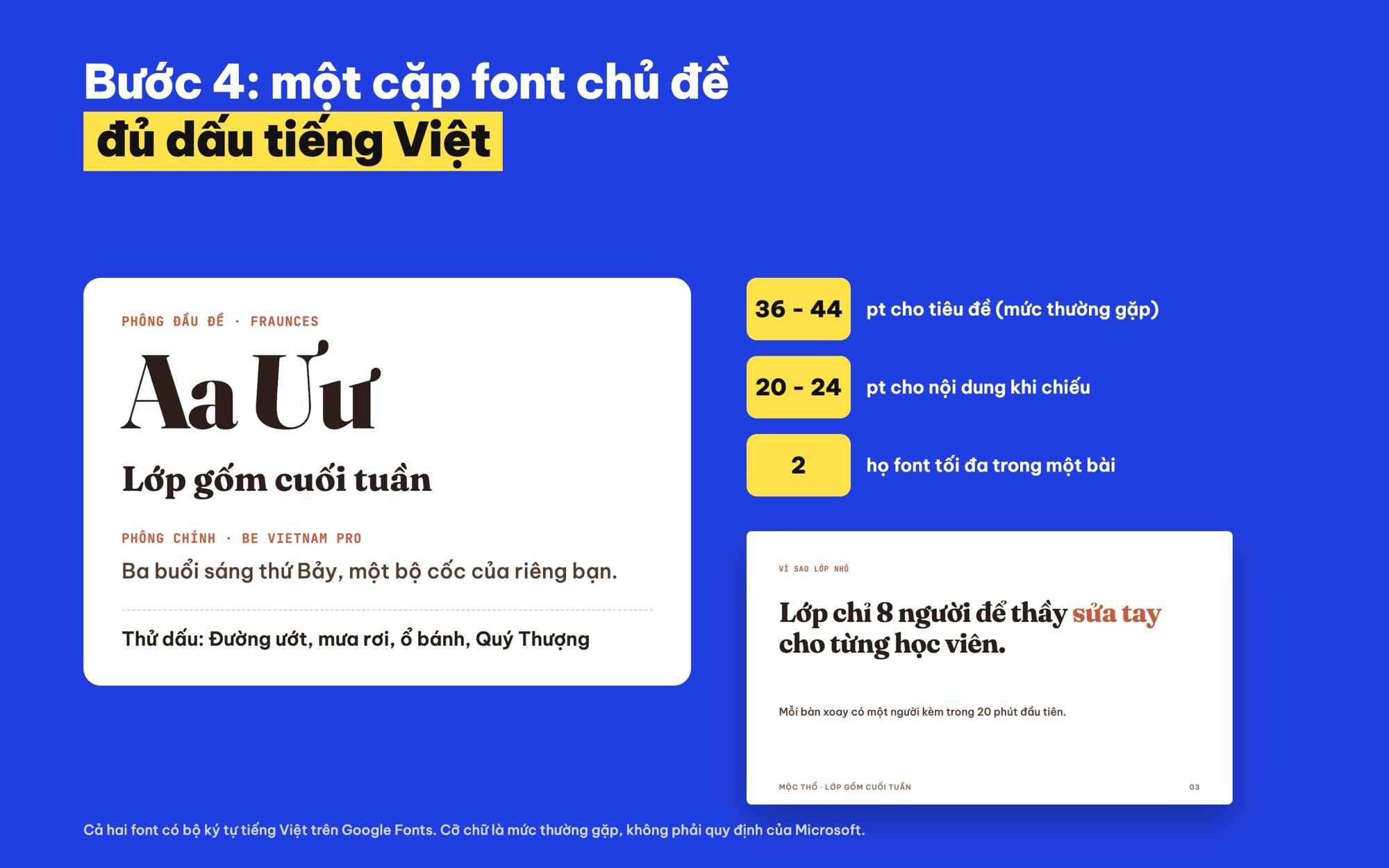 Cặp font tiêu đề và nội dung cho slide PowerPoint có dấu tiếng Việt