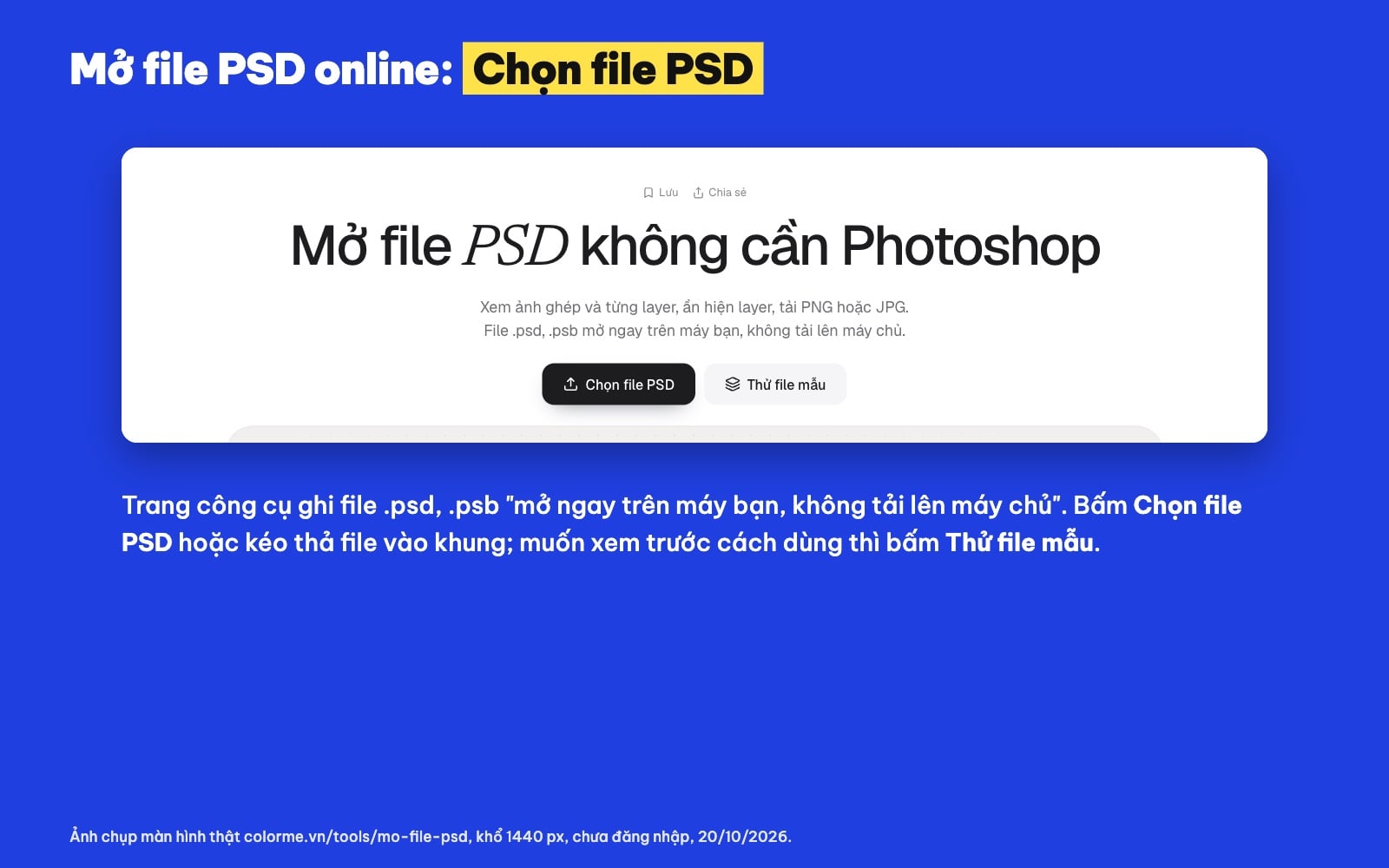 Mở file PSD online không cần Photoshop