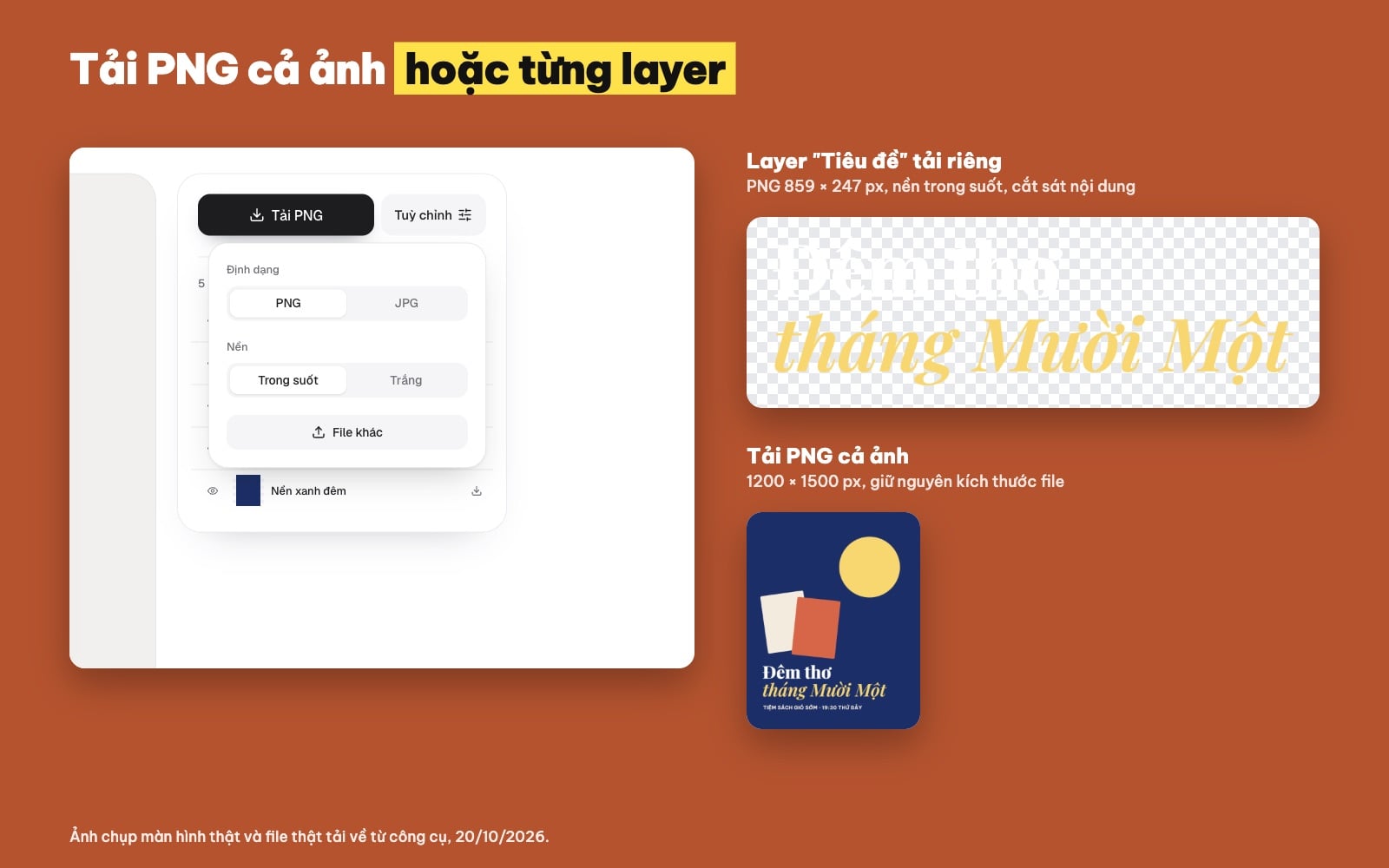 Chuyển PSD sang PNG và tải từng layer