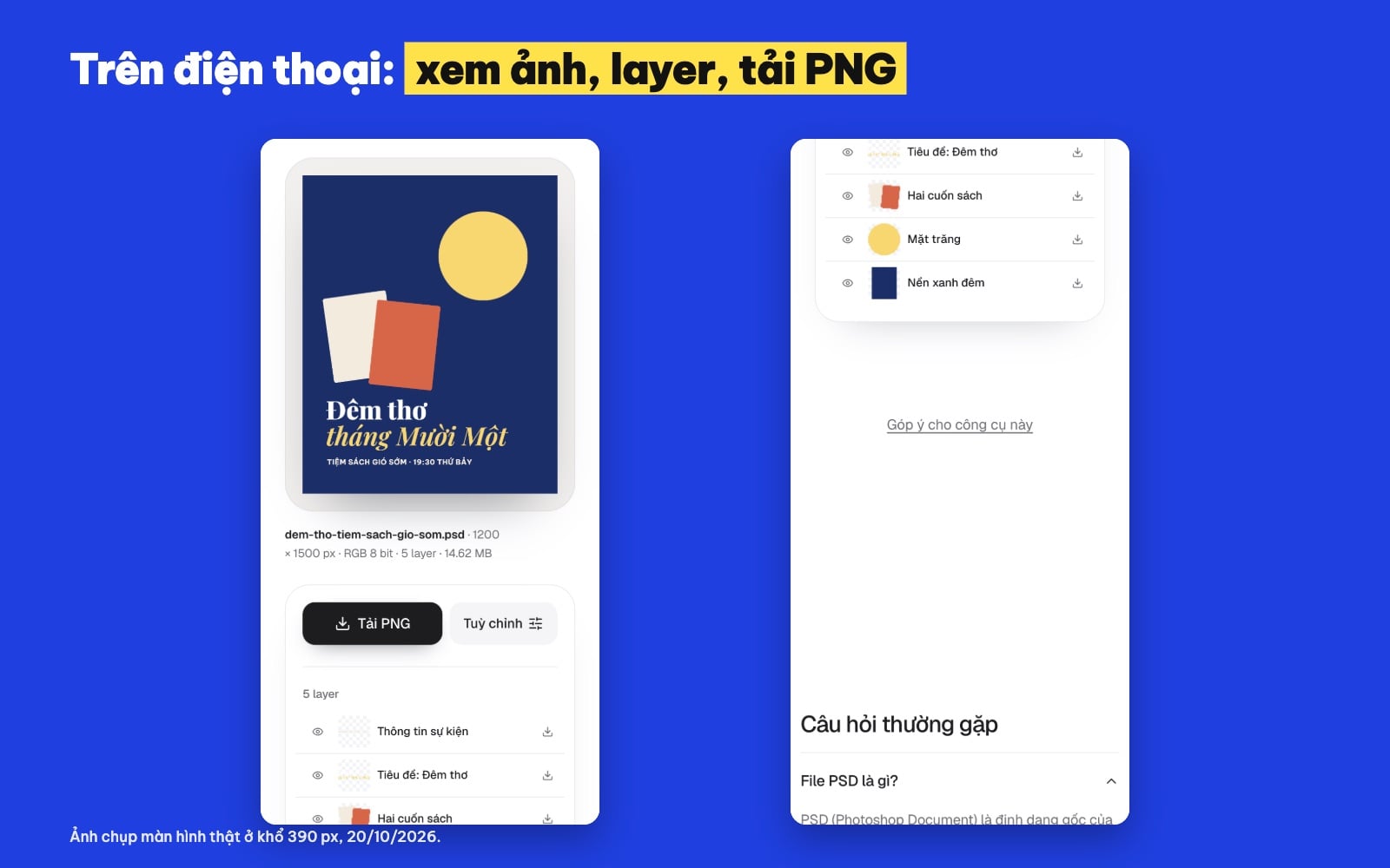 Mở file PSD trên điện thoại