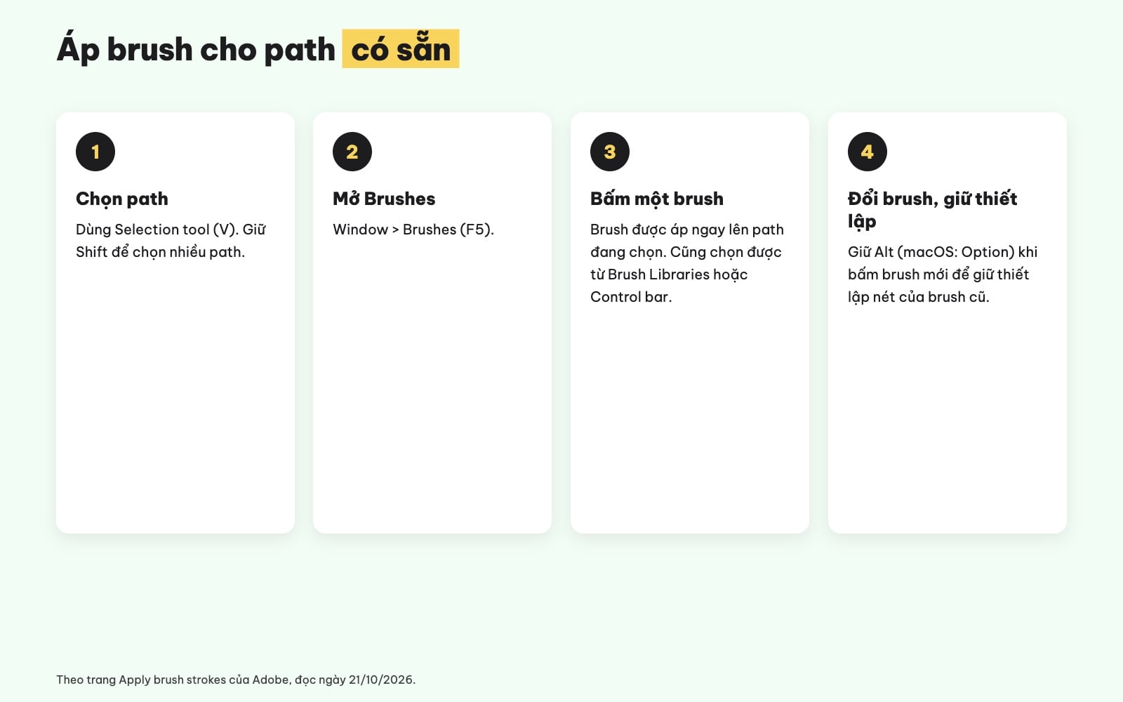 Cách áp brush cho path trong Illustrator