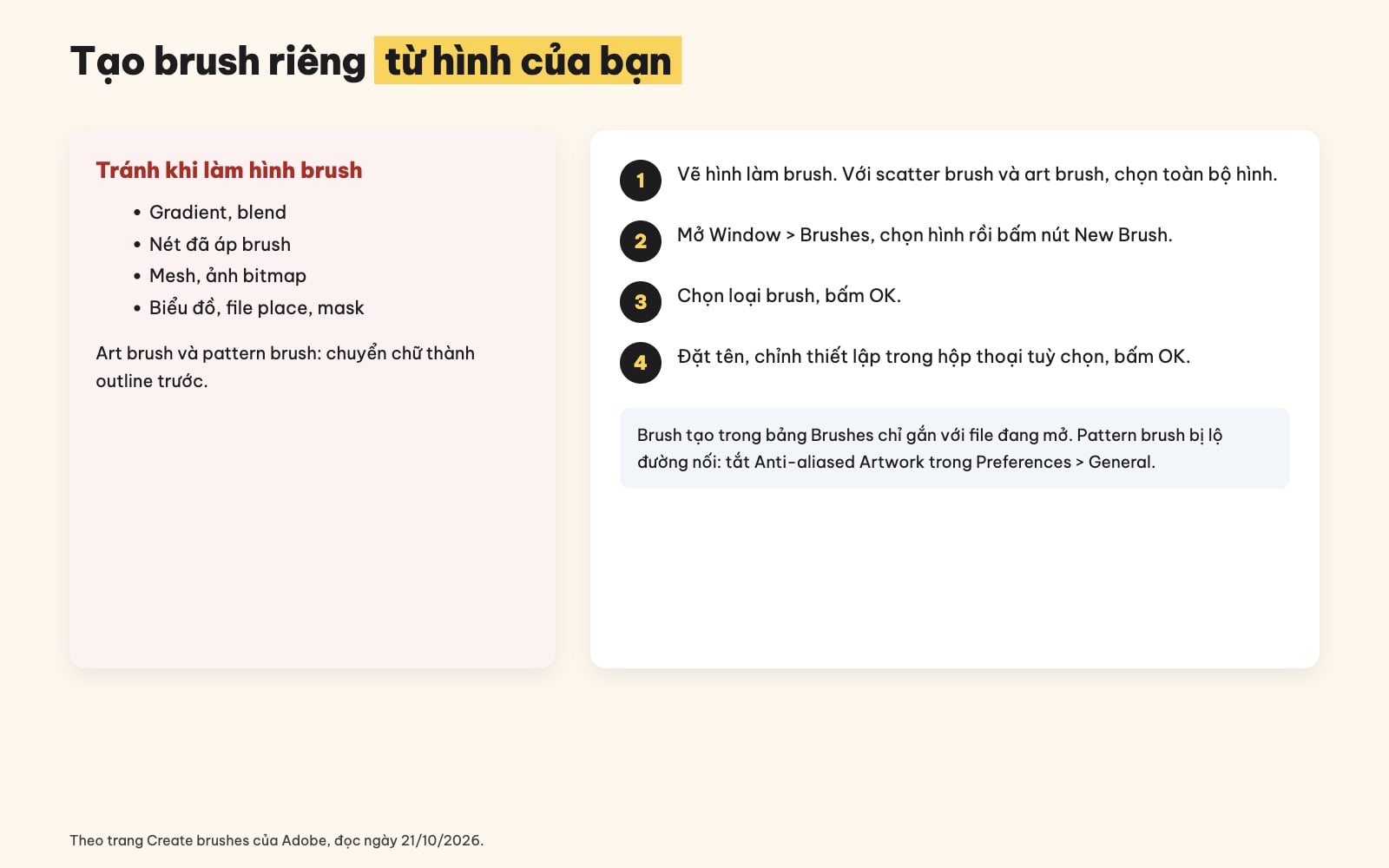 Cách tạo brush trong Illustrator