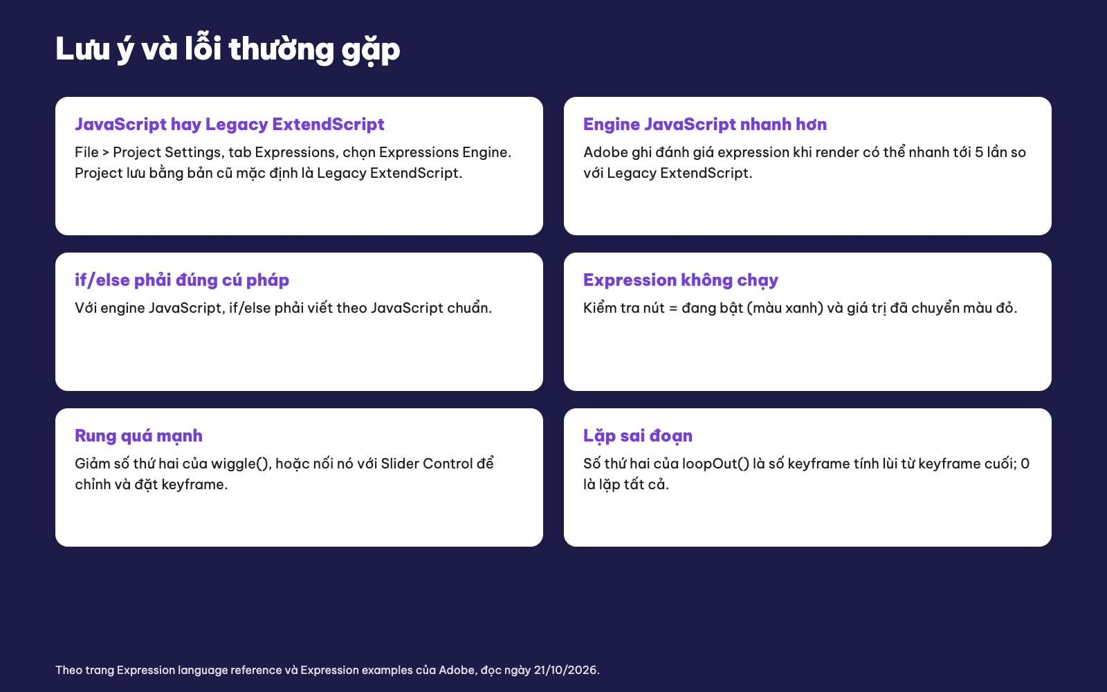Lỗi expression After Effects