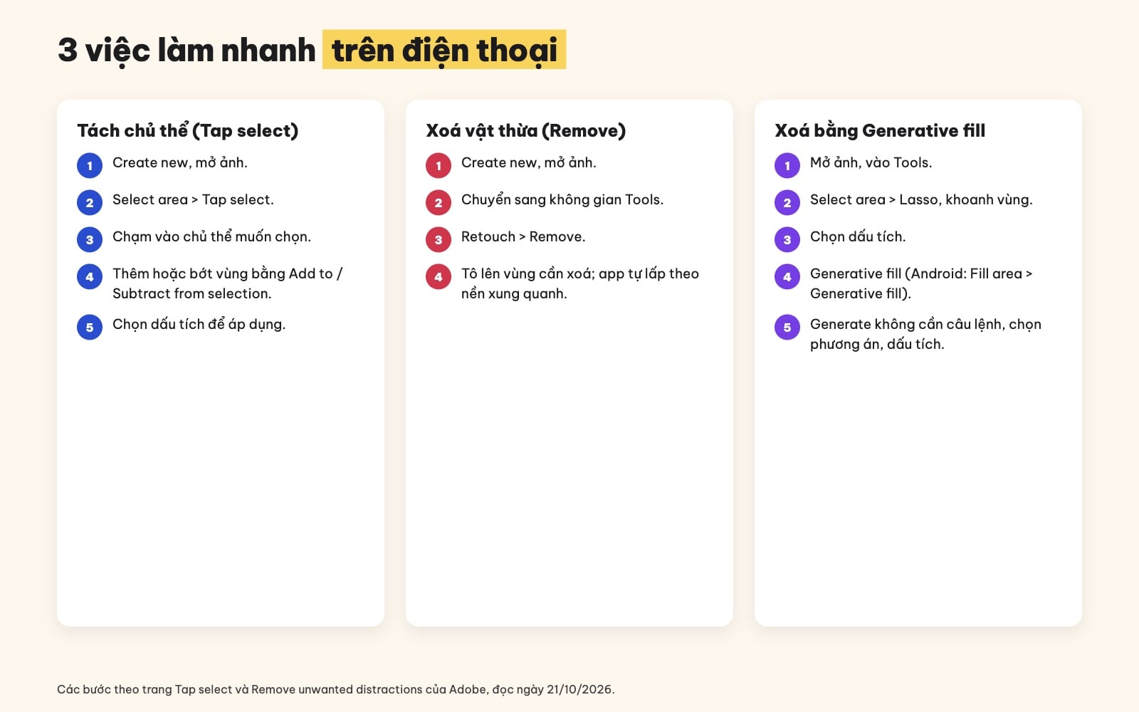 Tách nền, xoá vật thể bằng Photoshop trên điện thoại