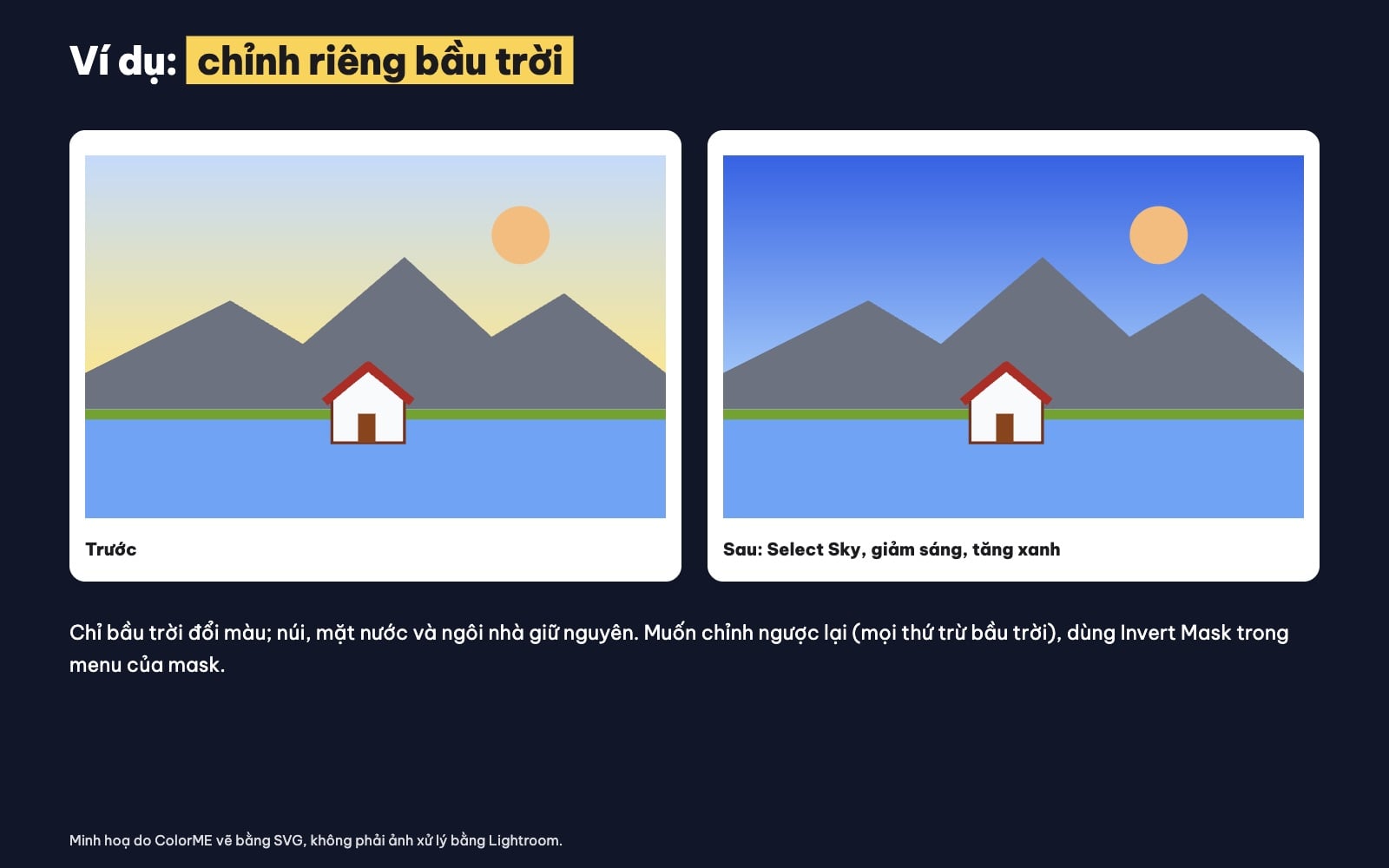 Chỉnh bầu trời bằng mask trong Lightroom