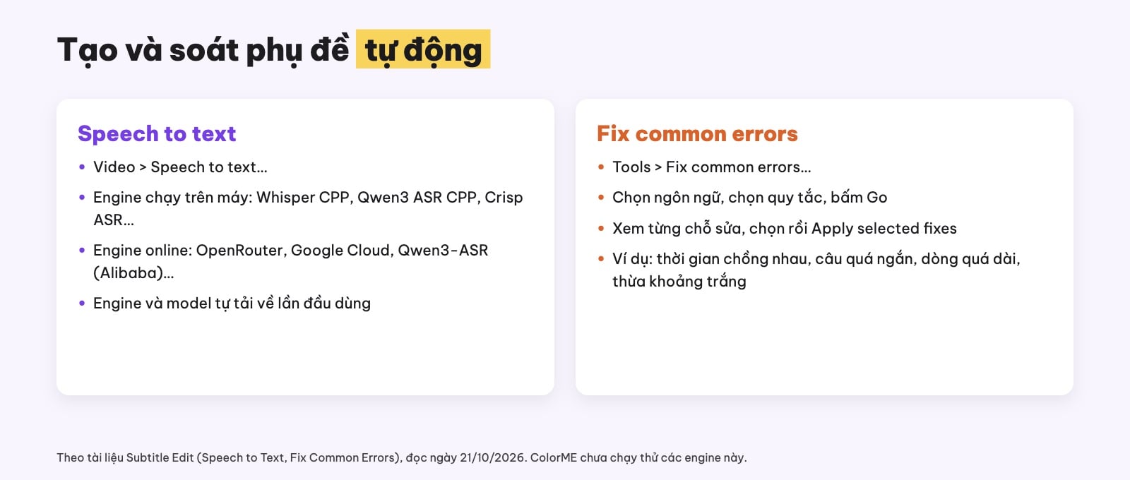 Tạo phụ đề tự động Subtitle Edit