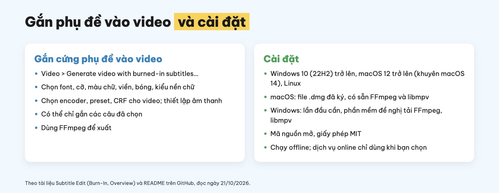 Gắn phụ đề vào video bằng Subtitle Edit
