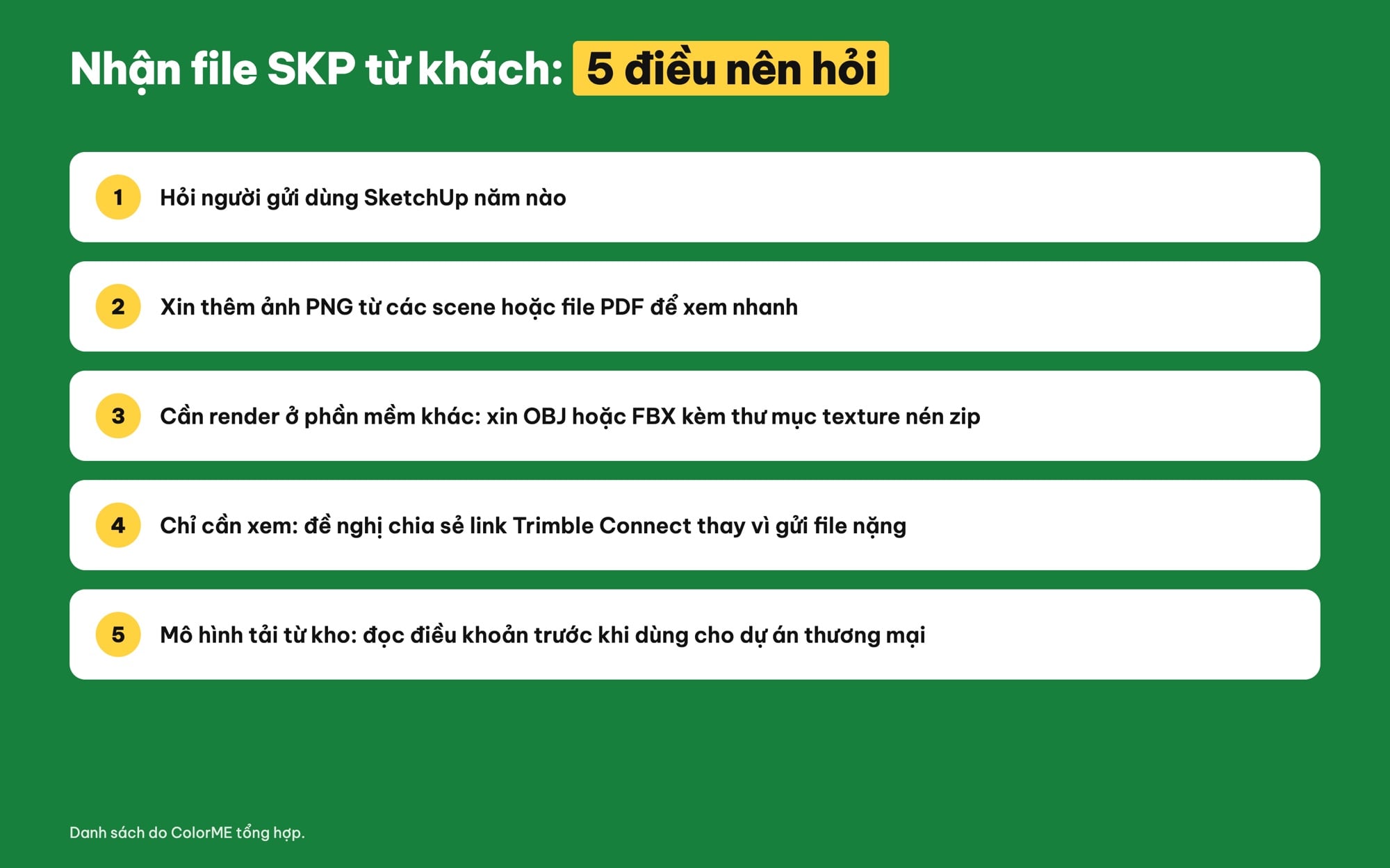 Checklist khi nhận file SketchUp