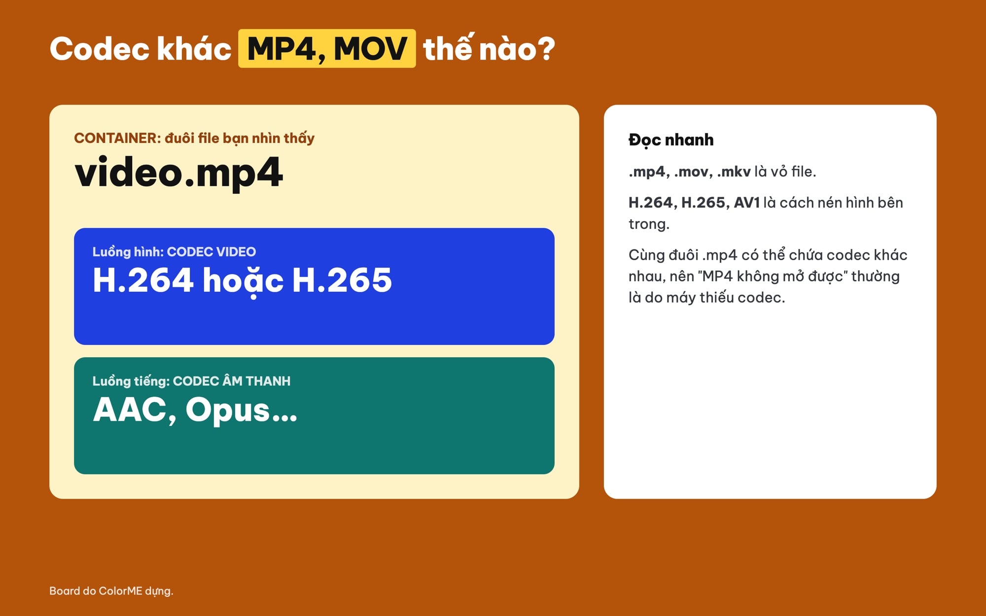 Codec là gì, khác MP4 MOV thế nào