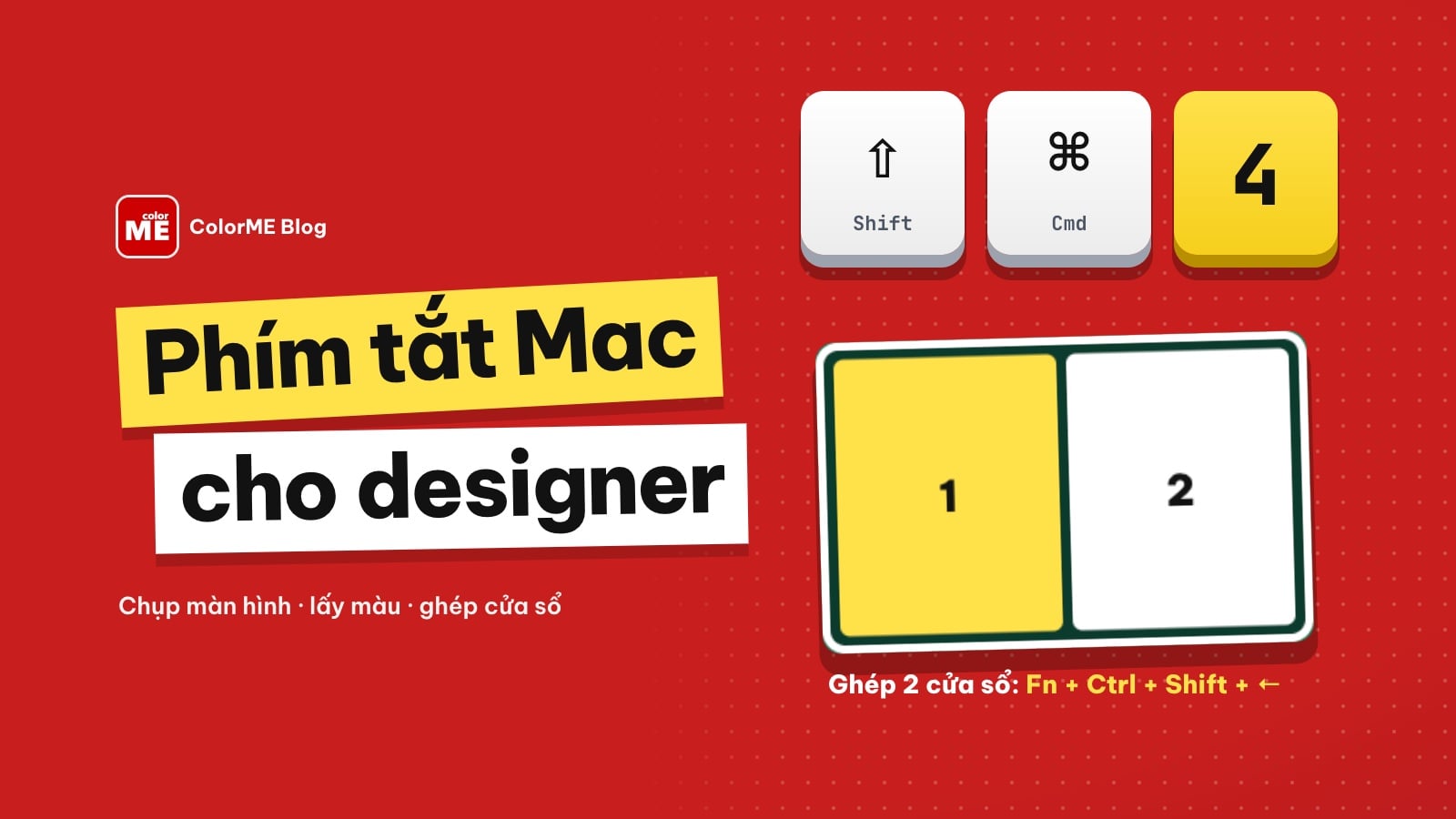 Phím tắt Mac cho designer: chụp màn hình, lấy màu, quản lý cửa sổ