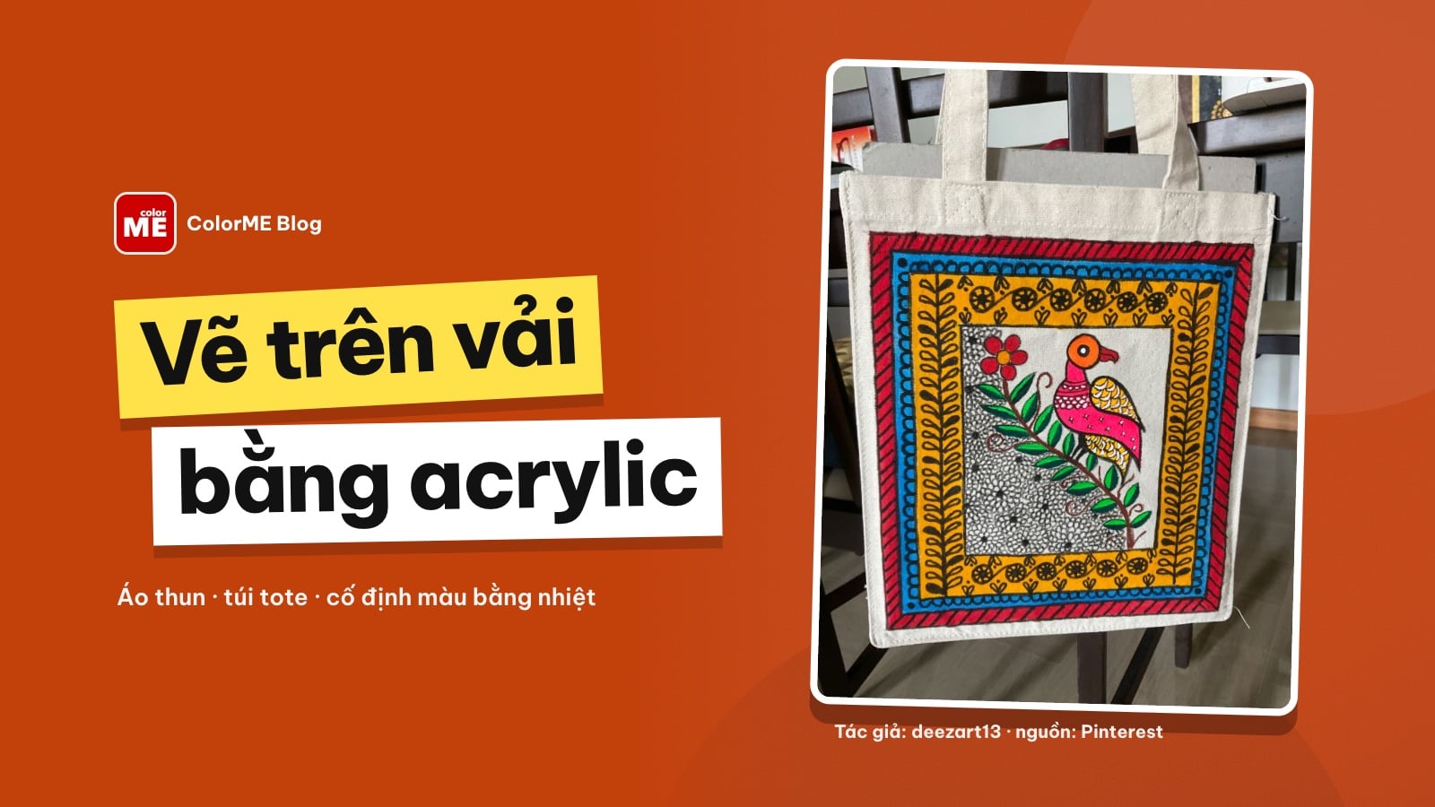 Cách vẽ trên vải, áo thun, túi tote bằng màu acrylic