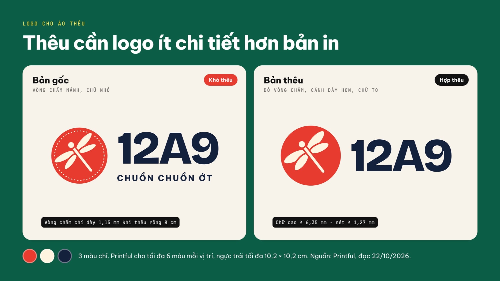 Logo thêu áo cần ít chi tiết