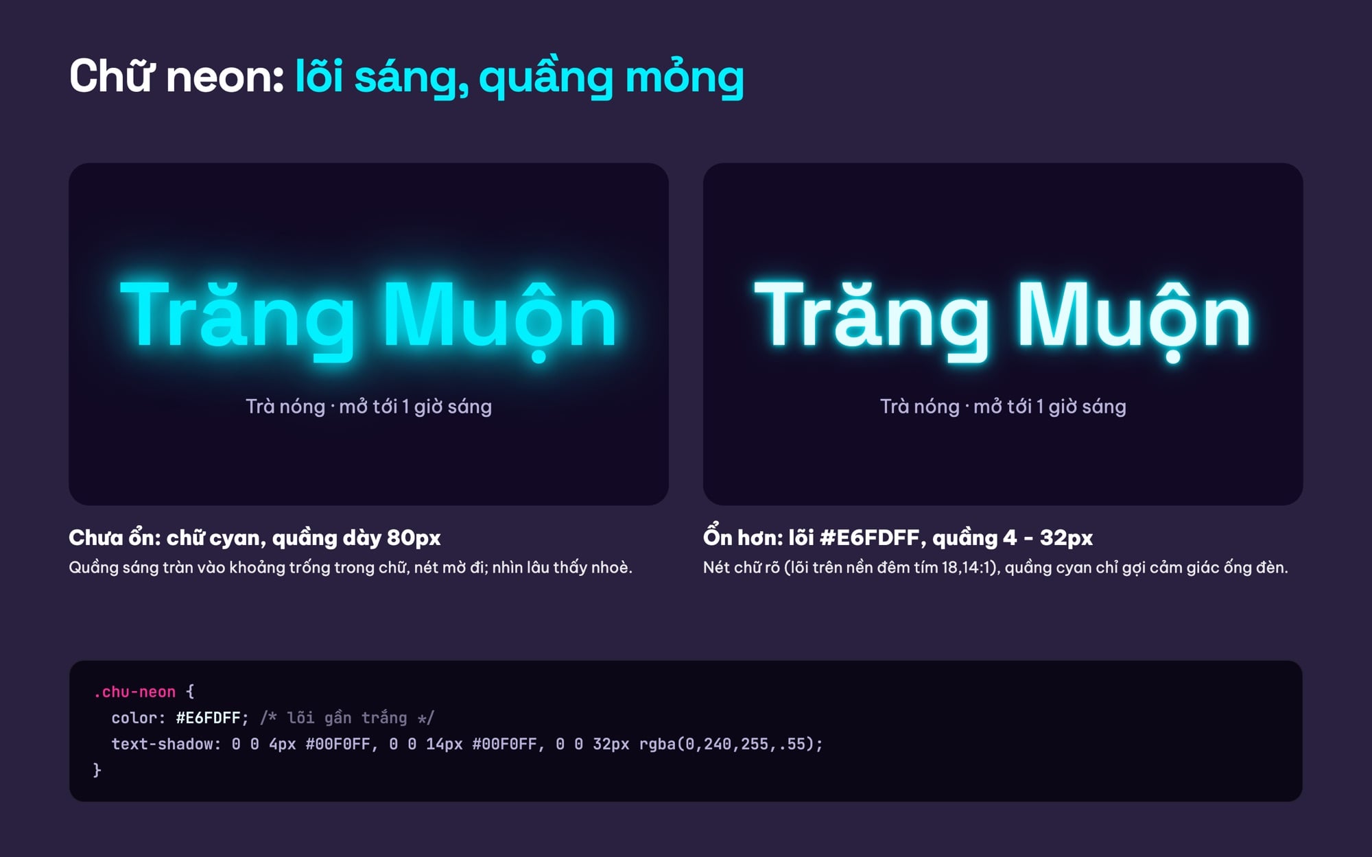 Hiệu ứng chữ neon bằng CSS text-shadow