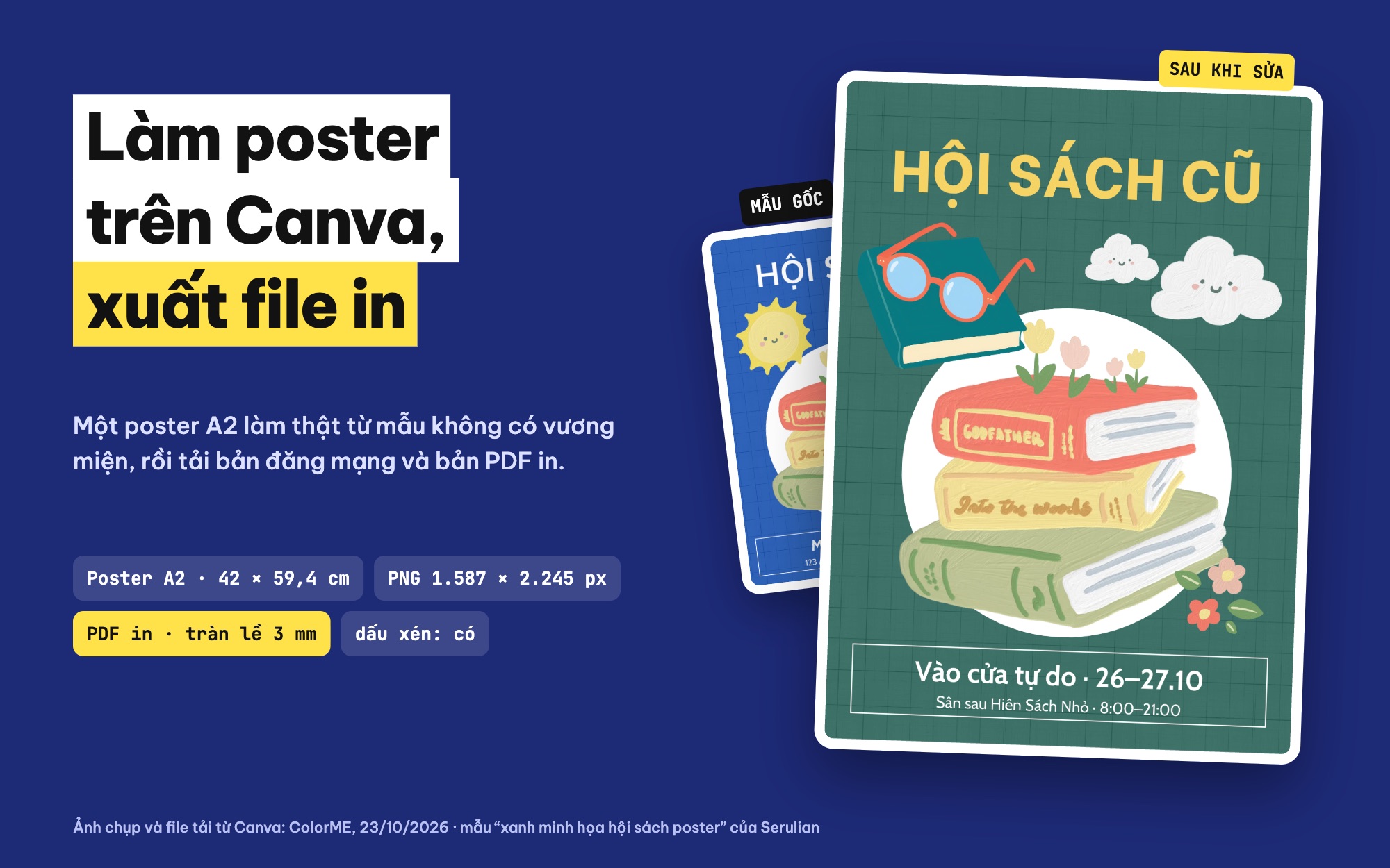Làm poster trên Canva và xuất file in