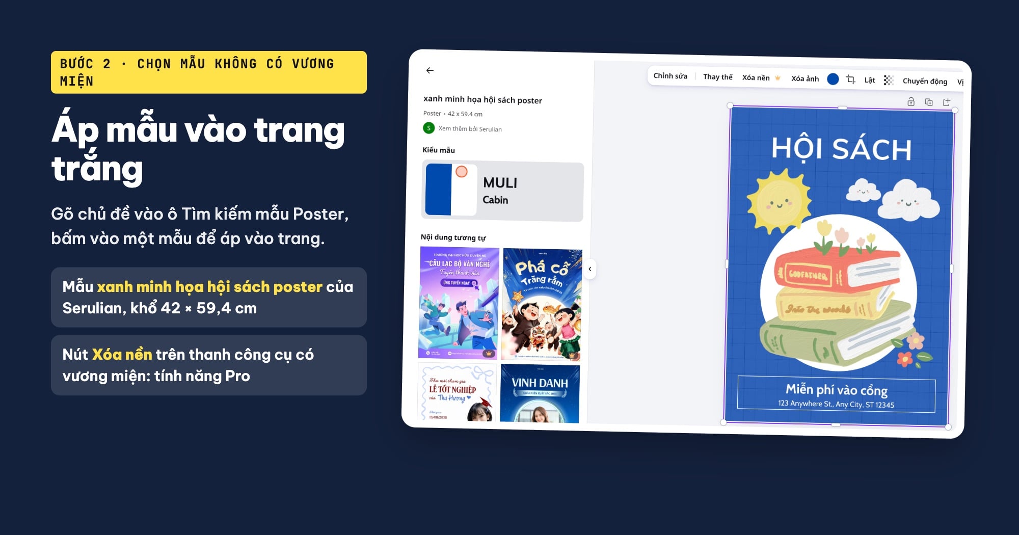Chọn mẫu poster trên Canva