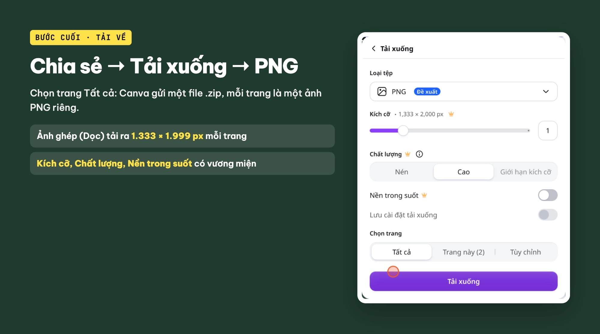 Tải ảnh ghép Canva về dạng PNG